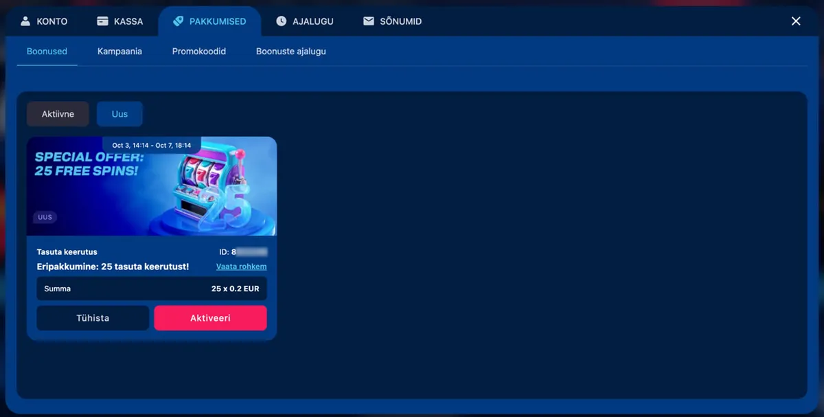 luckybet sissemakseta tasuta spinnide aktiveerimine