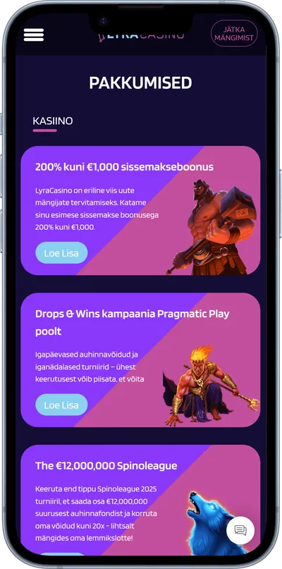lyra casino mobiilne veebileht kampaaniad