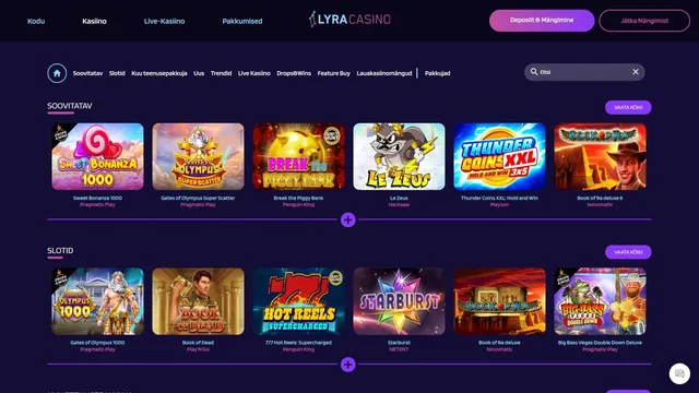 lyra casino slotimängud