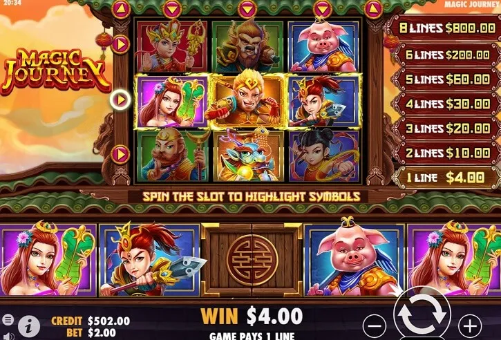 magic journey slot screen
