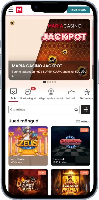 maria kasiino mobiilne veebileht