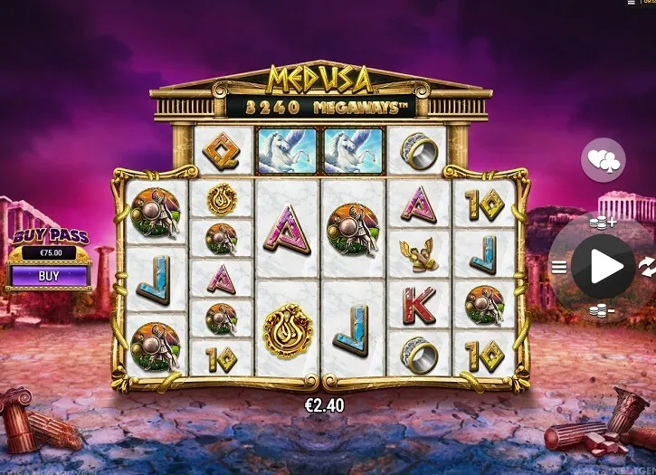 medusa megaways slot screen