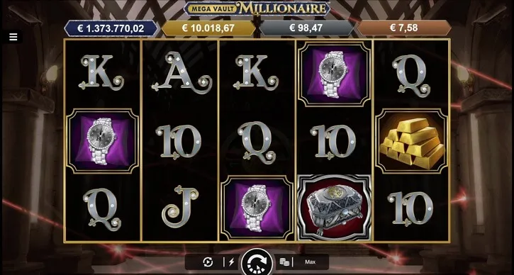 mega vault millionaire slot screen
