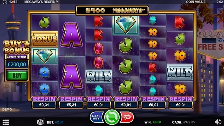 megaways respin slot screen