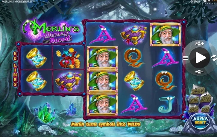 merlins money burst slot screen