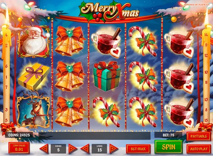 merry xmas slot screen