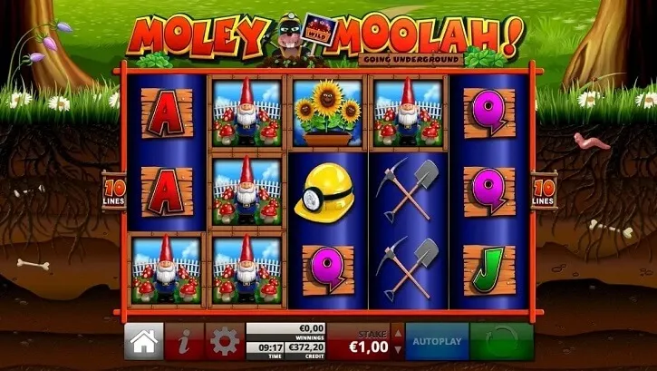 moley moolah slot screen