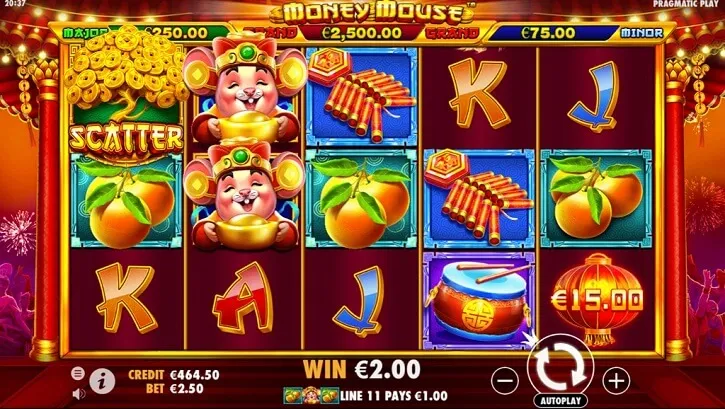 money mouse slot screen