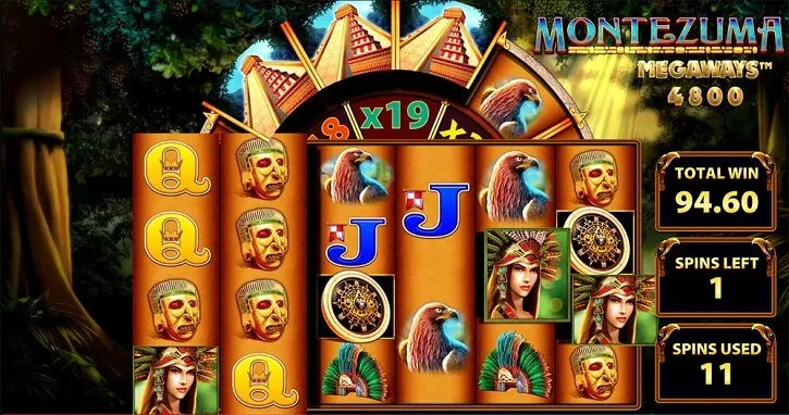 montezuma megaways slot screen