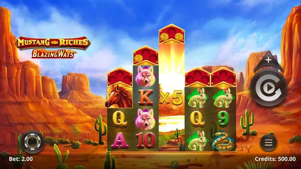 mustang riches blazing ways slot screen