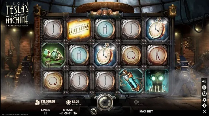 nikola teslas incredible machine slot screen