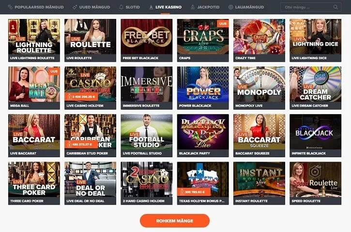 ninja kasiino live mangud