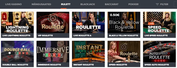 ninja kasiino live rulett lauad