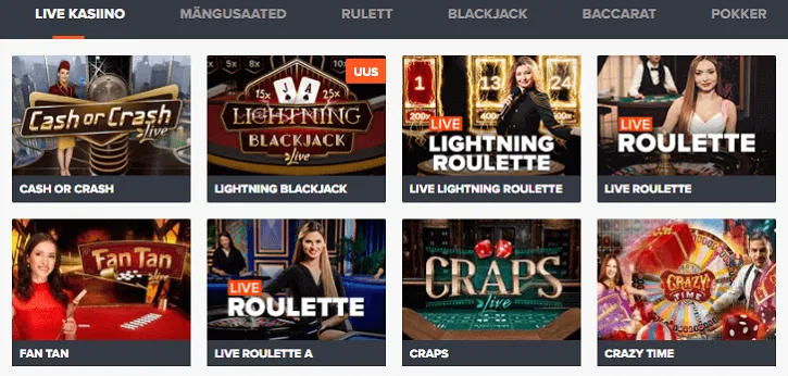 ninja live kasiino mangud