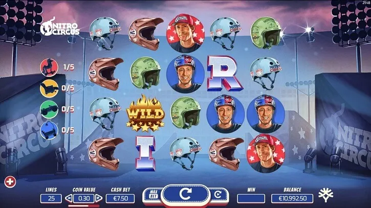 nitro circus slot screen