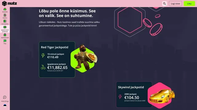 nutz kasiino jackpotid