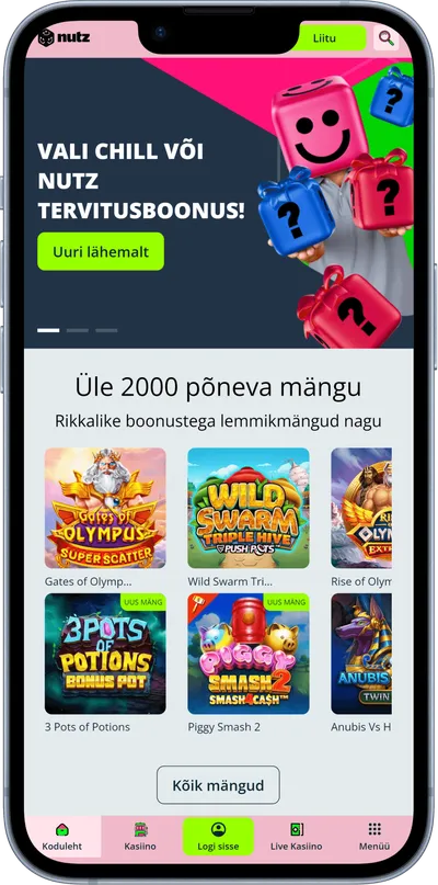 nutz kasiino mobiilne veebileht