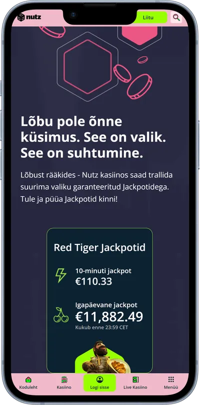 nutz kasiino mobiilne veebileht jackpotid