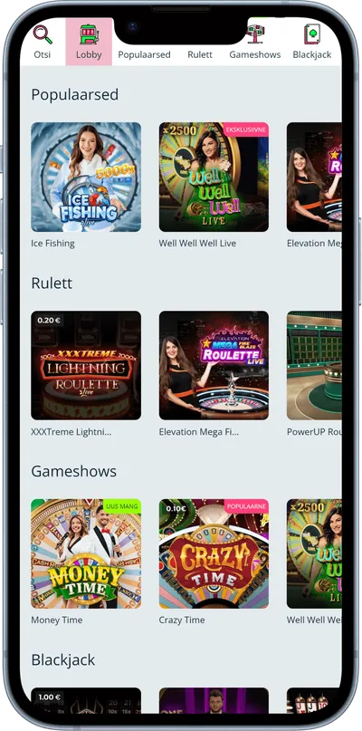 nutz kasiino mobiilne veebileht live kasiino