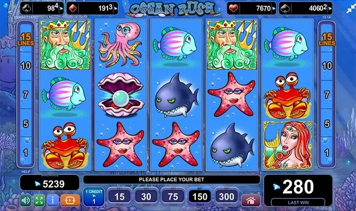 ocean rush slot screen