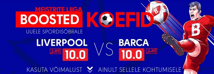 olybet boosted koefid liverpool barcelona kampaania