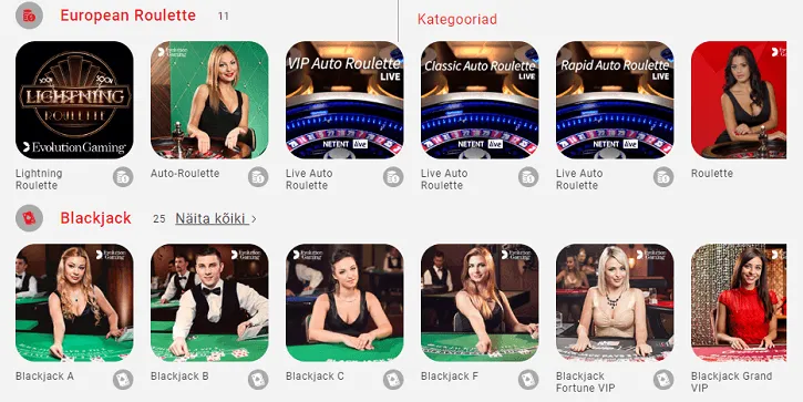 olybet kasiino live laua mangud