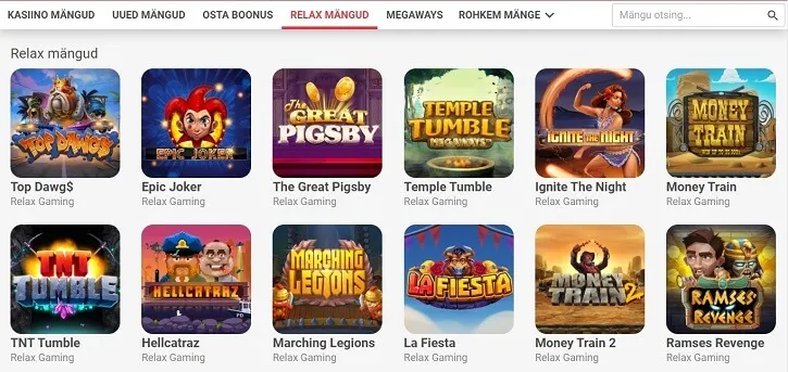 olybet kasiino relax gaming slotid
