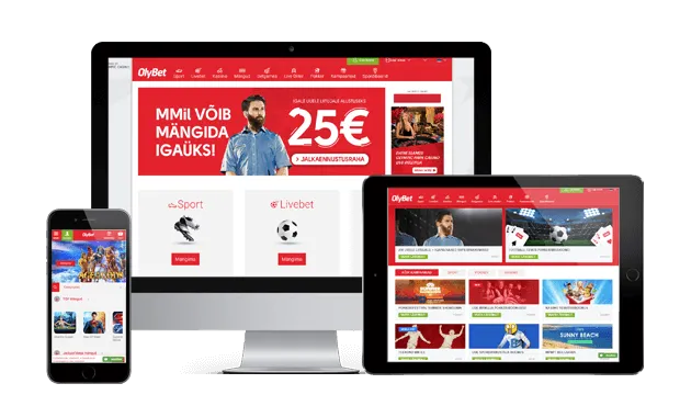 olybet kasiino website screens