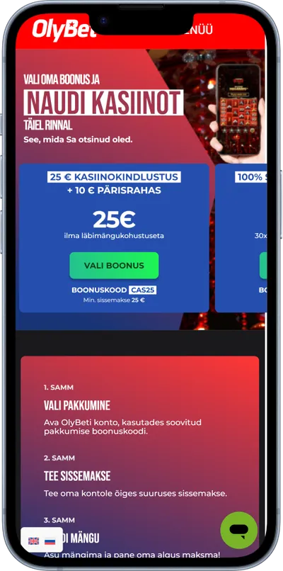 olybet mobiilne kasiino tervitusboonus