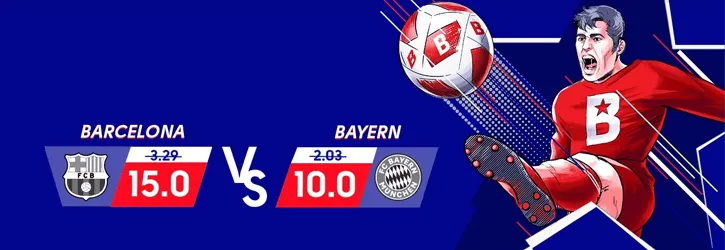 olybet spordiennustus boosted odds barcelona bayern kampaania