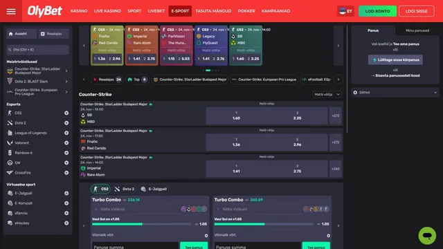 olybet spordiennustuse esport