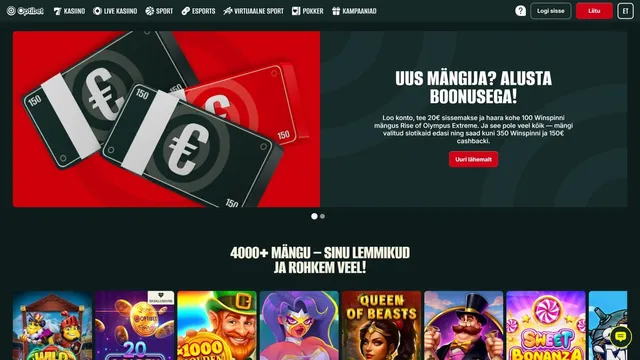 optibet kasiino veebileht