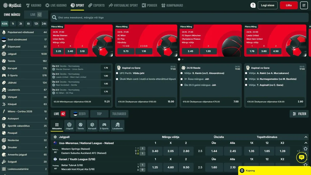 optibet spordiennustus