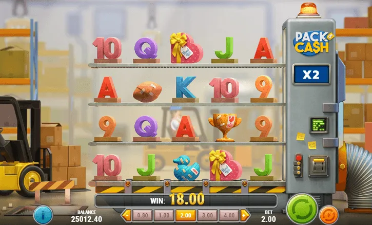 pack and cash slot screen
