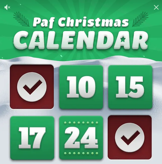 paf joulukalender 2023 boonused