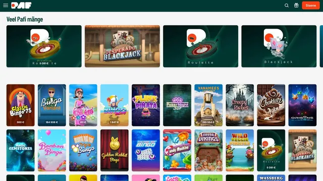 paf kasiino paf game studio mängud