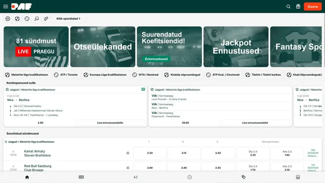 paf kasiino spordiennustus