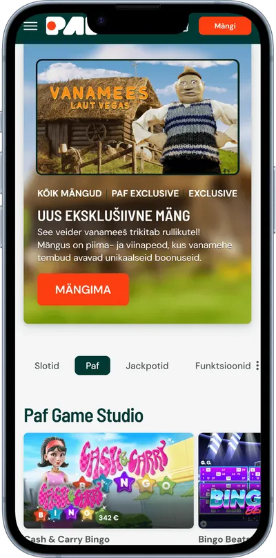 paf mobiilne kasiino mängud