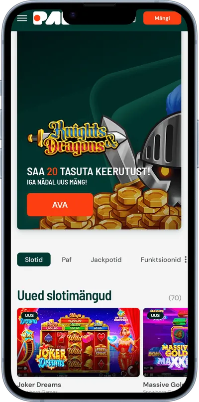 paf mobiilne kasiino slotid