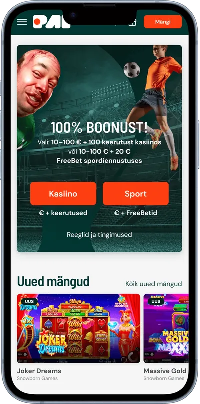 paf mobiilne kasiino tervitusboonus