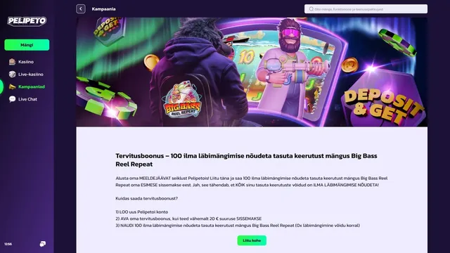 pelipeto casino tervitusboonus