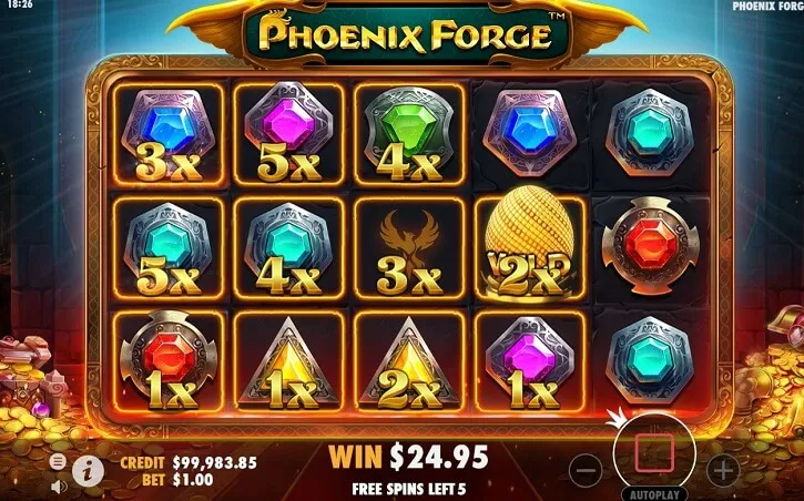 phoenix forge slot bonus game