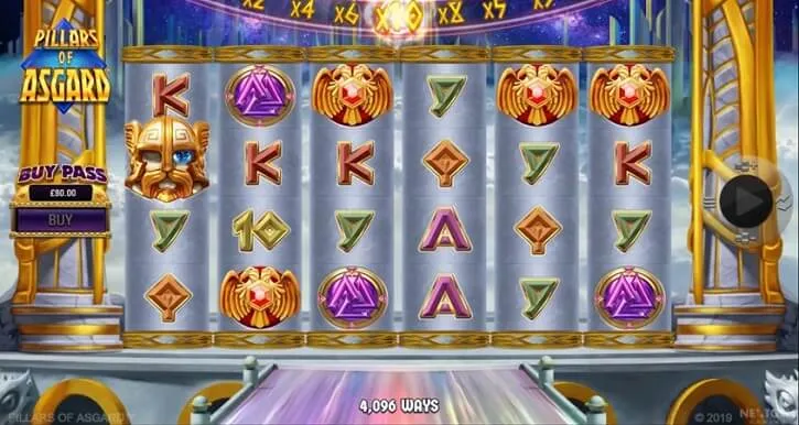 pillars of asgard slot screen