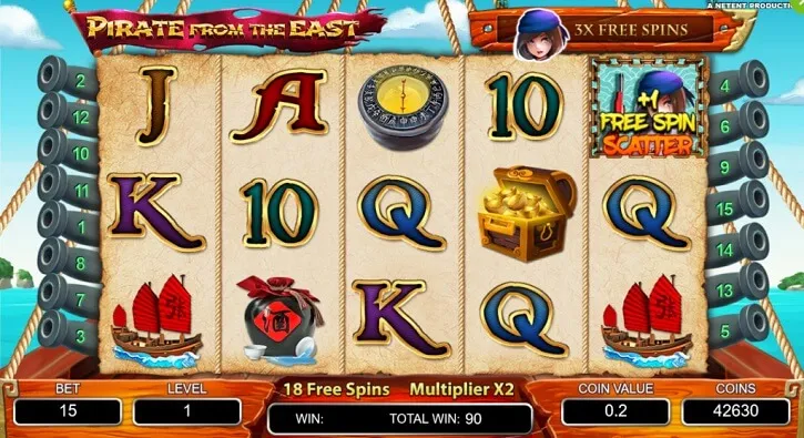 pirate from the east slot screen