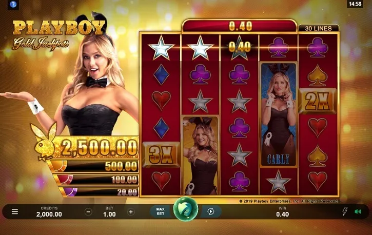 playboy gold jackpots slot screen