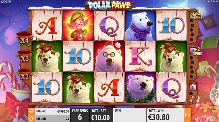 polar paws slot free spins