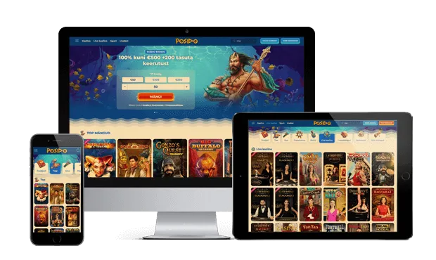 posido kasiino website screens