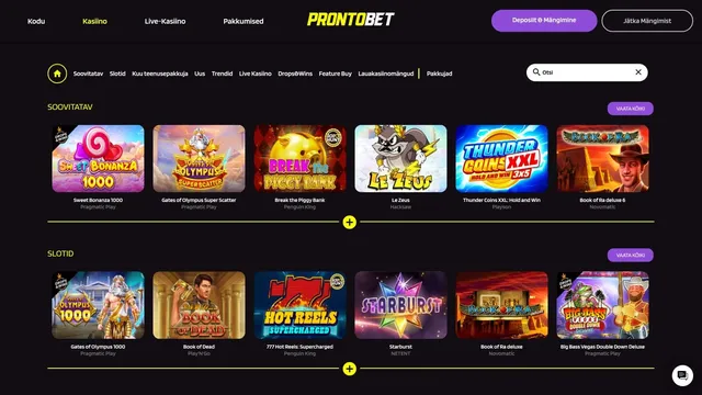 prontobet slotimängud