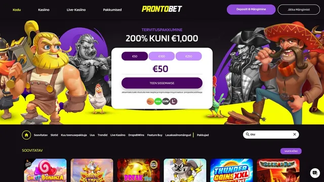 prontobet veebileht