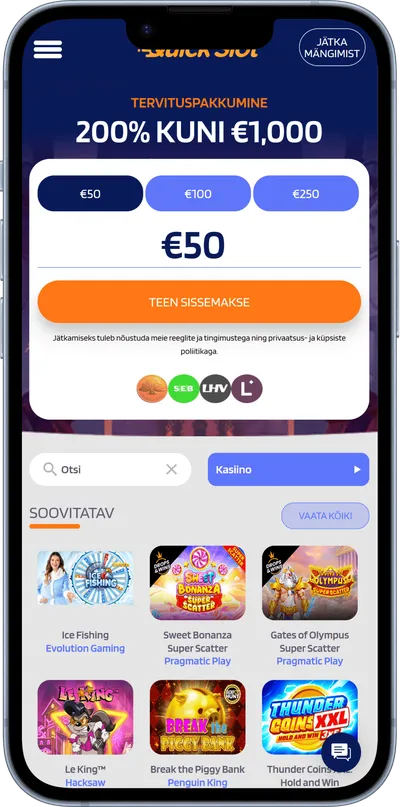 quickslot kasiino mobiilne veebileht